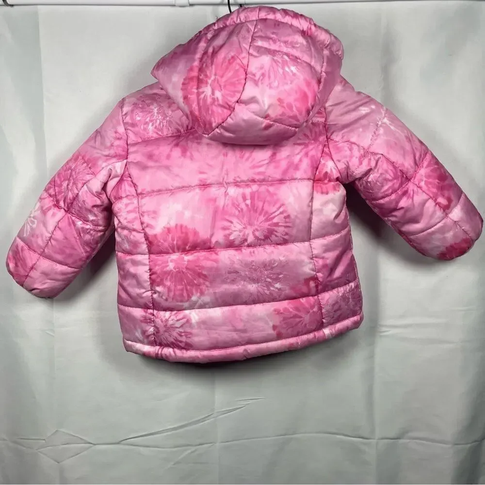 Zero exposure girls puffer coat 18-24 months tie dye pink fleece